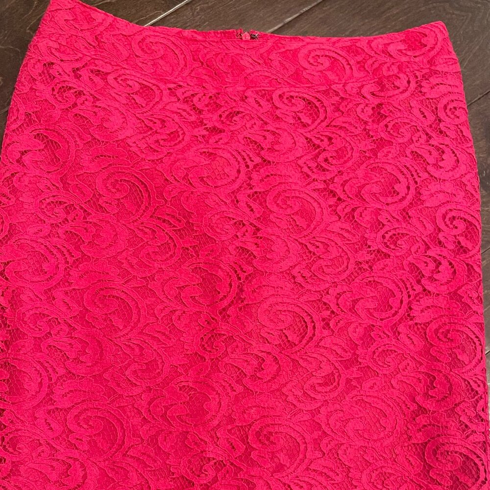 Merona Size 6 Pink Lace Pencil Skirt
